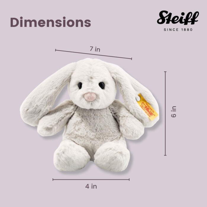 Steiff Hoppie Hase m hellgrau, Plüschtier Hase mit Schlappohren, Soft Cuddly Friends, flauschiges Stofftier zum Kuscheln – Bild 2
