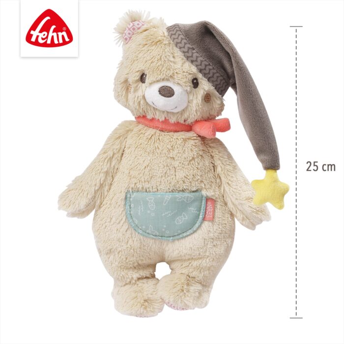 Fehn Kuscheltiero – Weicher Teddybär für Neugeborene als Einschlafhilfe - Stofftier zum Greifen, Fühlen – Bild 3