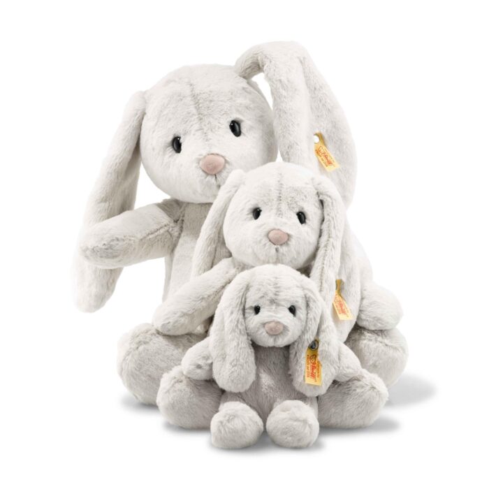 Steiff Hoppie Hase m hellgrau, Plüschtier Hase mit Schlappohren, Soft Cuddly Friends, flauschiges Stofftier zum Kuscheln – Bild 5