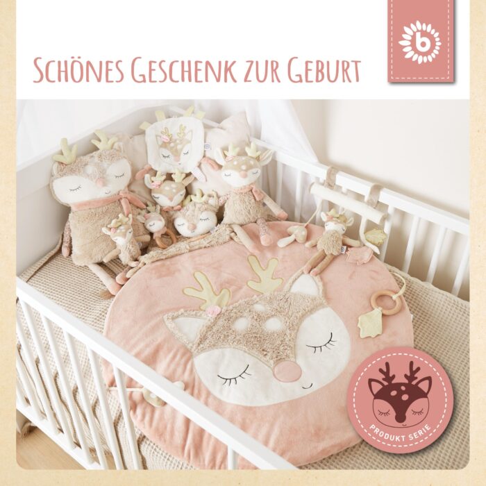 Bieco Kuscheltier Reh Ella mitassel | Baby Kuscheltier ab 0 Monate Stofftier Baby Plüschtier Reh rentier – Bild 3