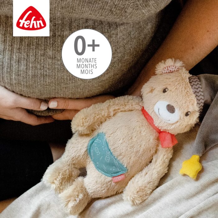 Fehn Kuscheltiero – Weicher Teddybär für Neugeborene als Einschlafhilfe - Stofftier zum Greifen, Fühlen – Bild 5